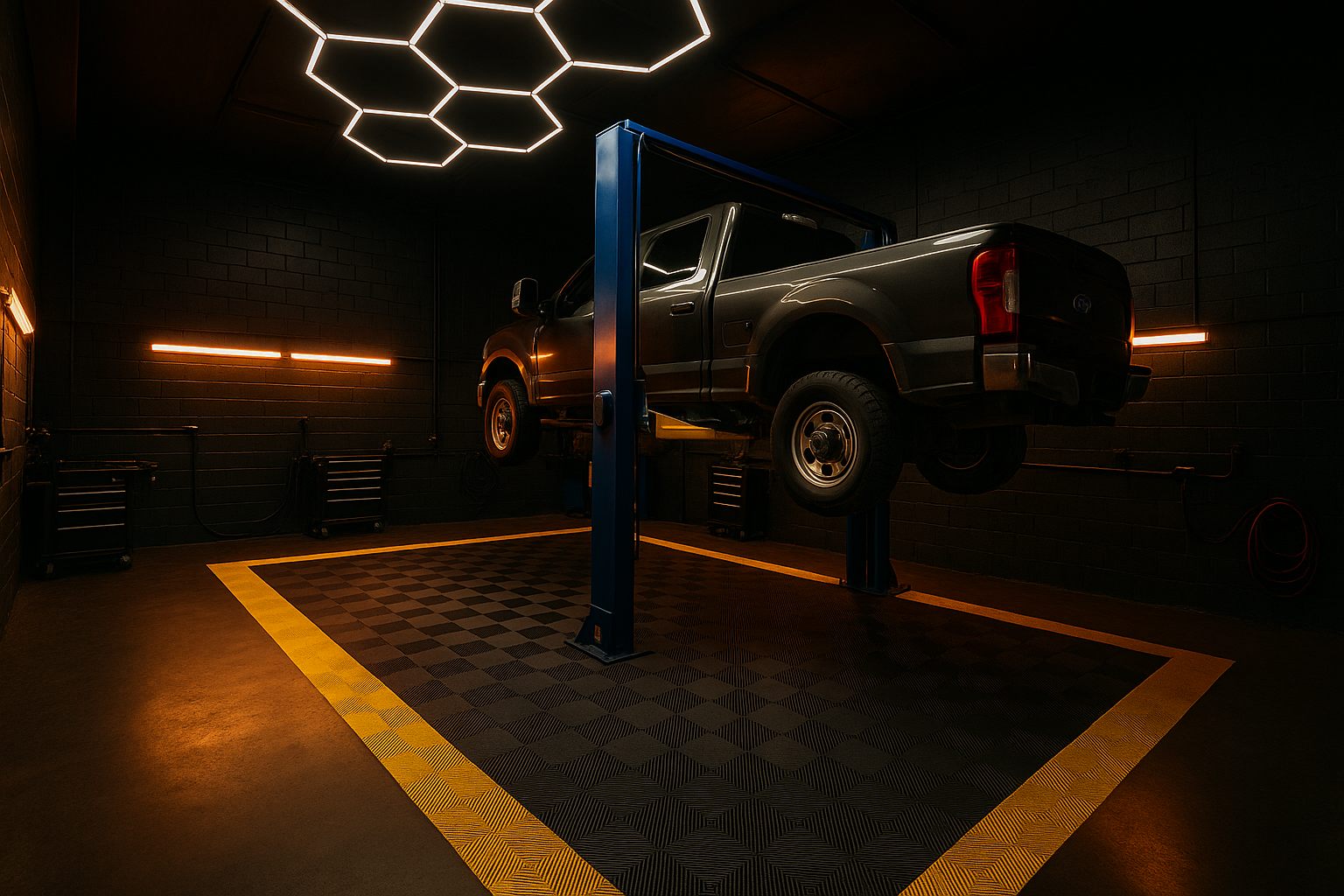 Pickup na rampa da oficina Toronto Diesel